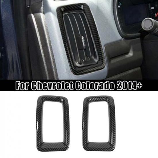 Carbon Fiber ABS Side Air Vent Outlet Cover Trim for Chevy Colorado/Canyon 2014+