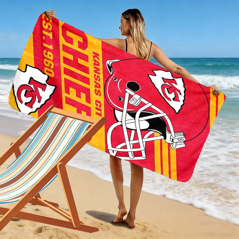 Kansas City Print Beach Towel, Large Soft Quick Dry Towel for Beach Camping Swimming