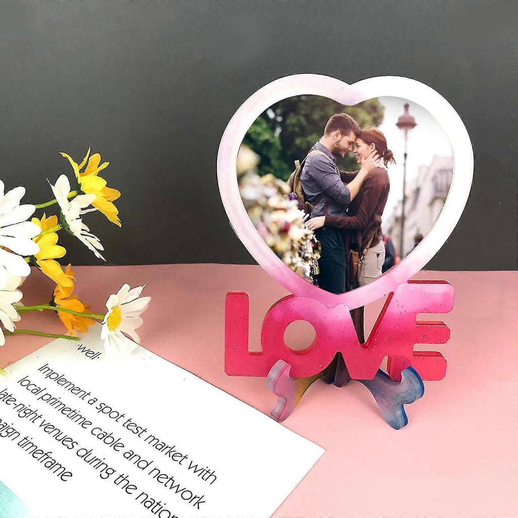 Love Photo Frame Mold Silicone Bracket Mold Display Stand Resin Casting Mold