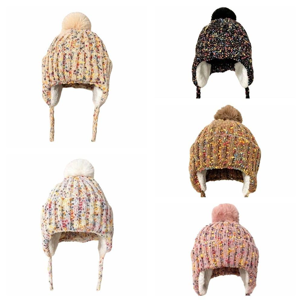 Warm Knitted Beanies Hat Printed Lei Feng Hat Cute Ear Protection Hat Outdoor
