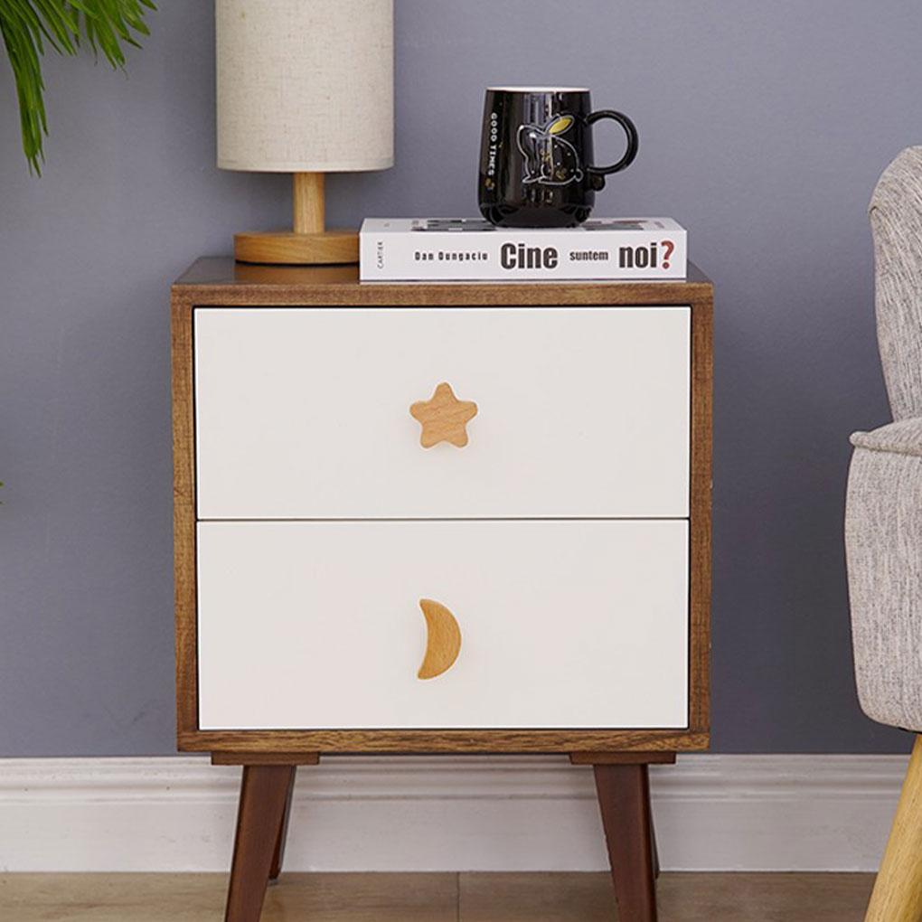 Мультяшные Деревянные Ручки для Ящиков Домашнее Украшение Универсальный Стиль Легко Устанавливаются Деревянные Мебельные Ручки Луна
