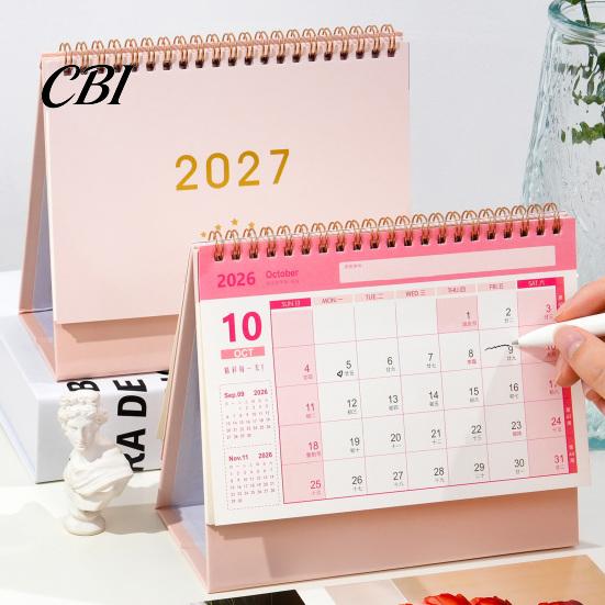 Large Desktop Calendar 2027 Desk Calendar, Standing Flip Minimalist Gold Foil Cover Daily Planner for Office Monthly Planner, Thick Paper Note Taking,