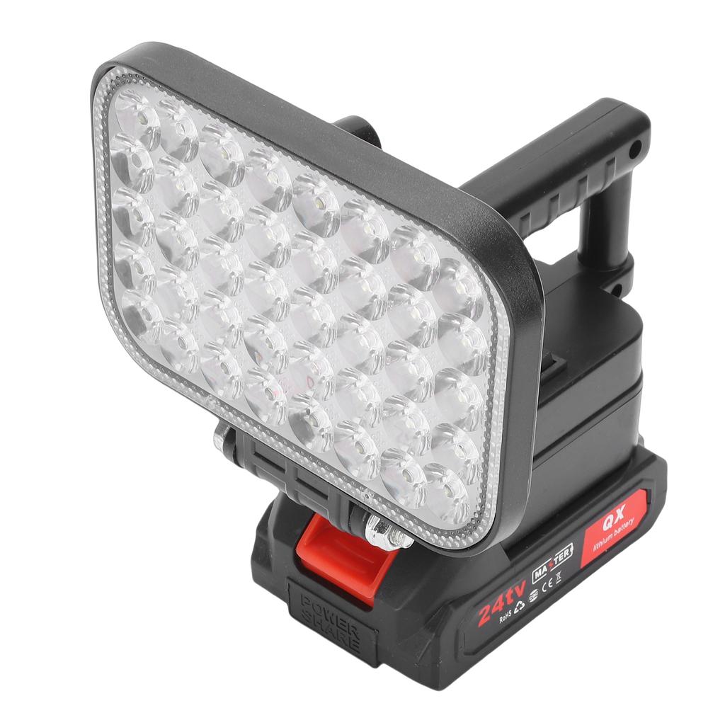 LED Work Light Battery Powered Handheld Flashlight with Dual USB Ports Cordless Lamp for Outdoor Camping Fishing Emergency