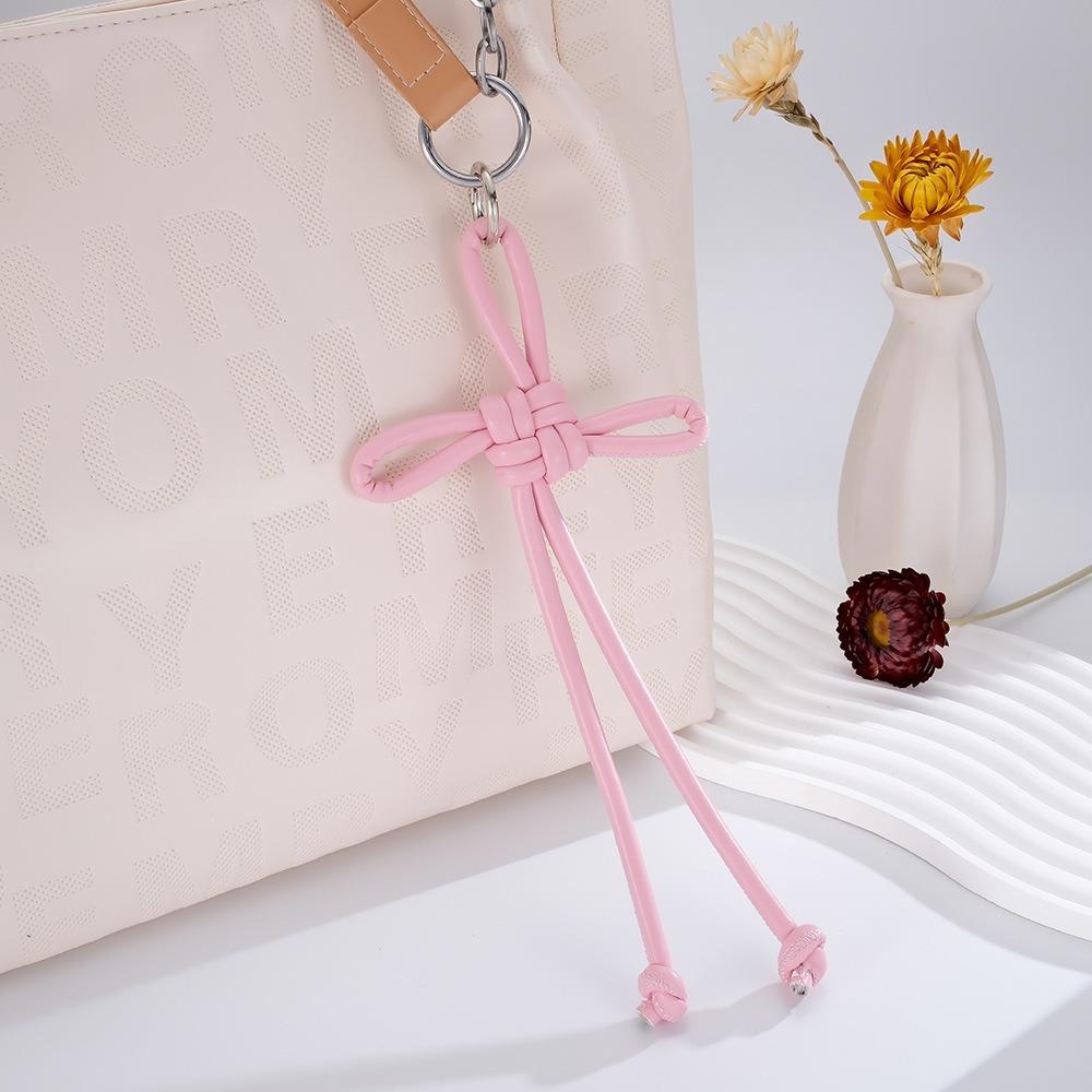 Модный ПУ кожаный плетеный веревочный брелок для ключей DIY плетеный узел подвеска для сумки автомобильный брелок для ключей женский