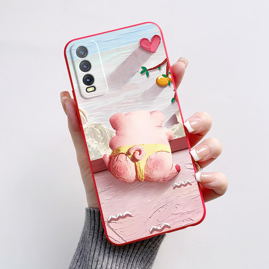 Мягкий чехол для Vivo V2027 Чехол Vivo Y11s Y12s Y12a Y20 Y20s Y20i Чехлы для телефонов Милый узор с кроликом и пандой Силиконовые Capas для Y20 20S