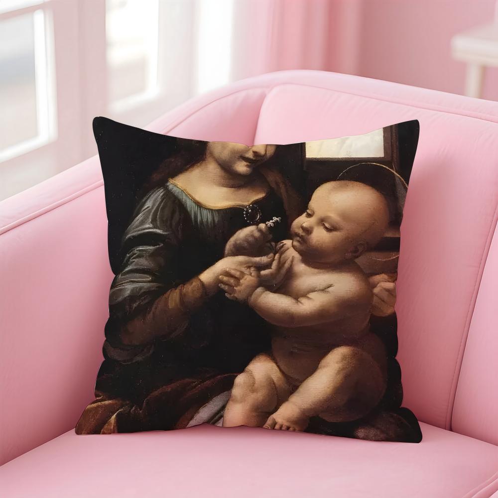 PPiero da Vincis Cushion Cover Pillow Case Ultra Soft Skin Friendly Fabric Cloud Like Comfort  Concealed Zipper