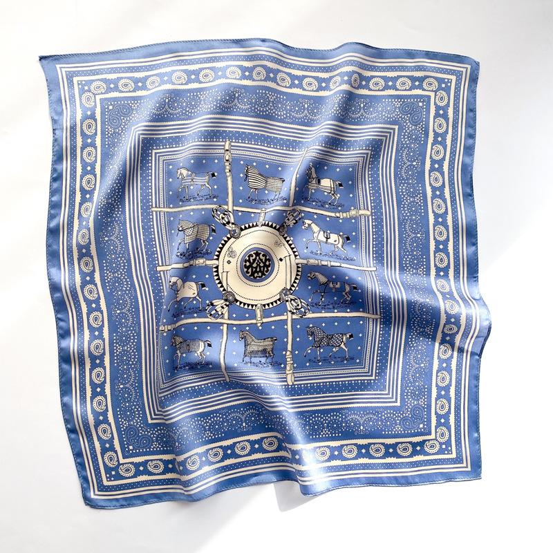 Summer new silk silk scarf small square scarf mulberry silk versatile scarf versatile square scarf professional flight attendant bank