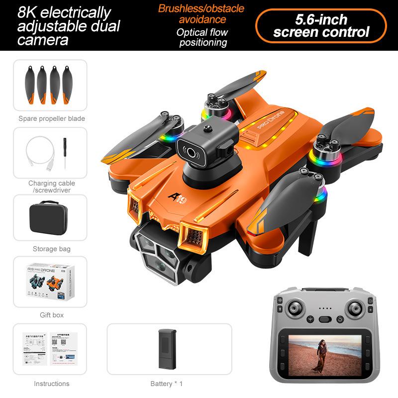 CrossA19PRO Drone: Large Screen HD Aerial Photography with Intelligent Obstacle Avoidance and Brushless Quadcopter.