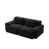 Boneless Modular Sofa, Modern Living Room Sofa with Deep Seat, Comfortable Corduroy Cloud Sofa, Loveseat Small Sofa, Sofa Bed, Black