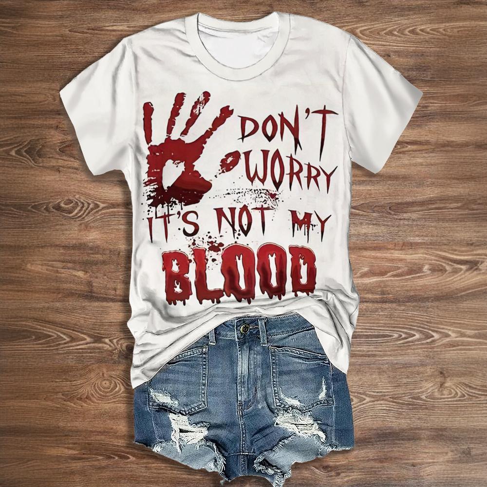 Футболки с 3D-принтом Summer Letter Funny Blood, женская уличная одежда, повседневная винтажная футболка Y2k с коротким рукавом, футболки с круглым вырезом, топы, одежда