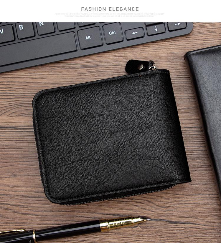 Ретро Мужской Многофункциональный Короткий Кошелек: Визитница и кошелек для монет на молнии