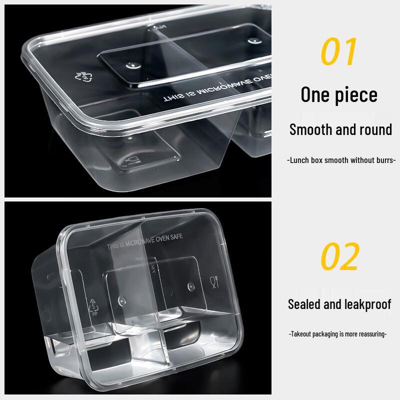 Одноразовый контейнер для еды на вынос с двумя отделениями