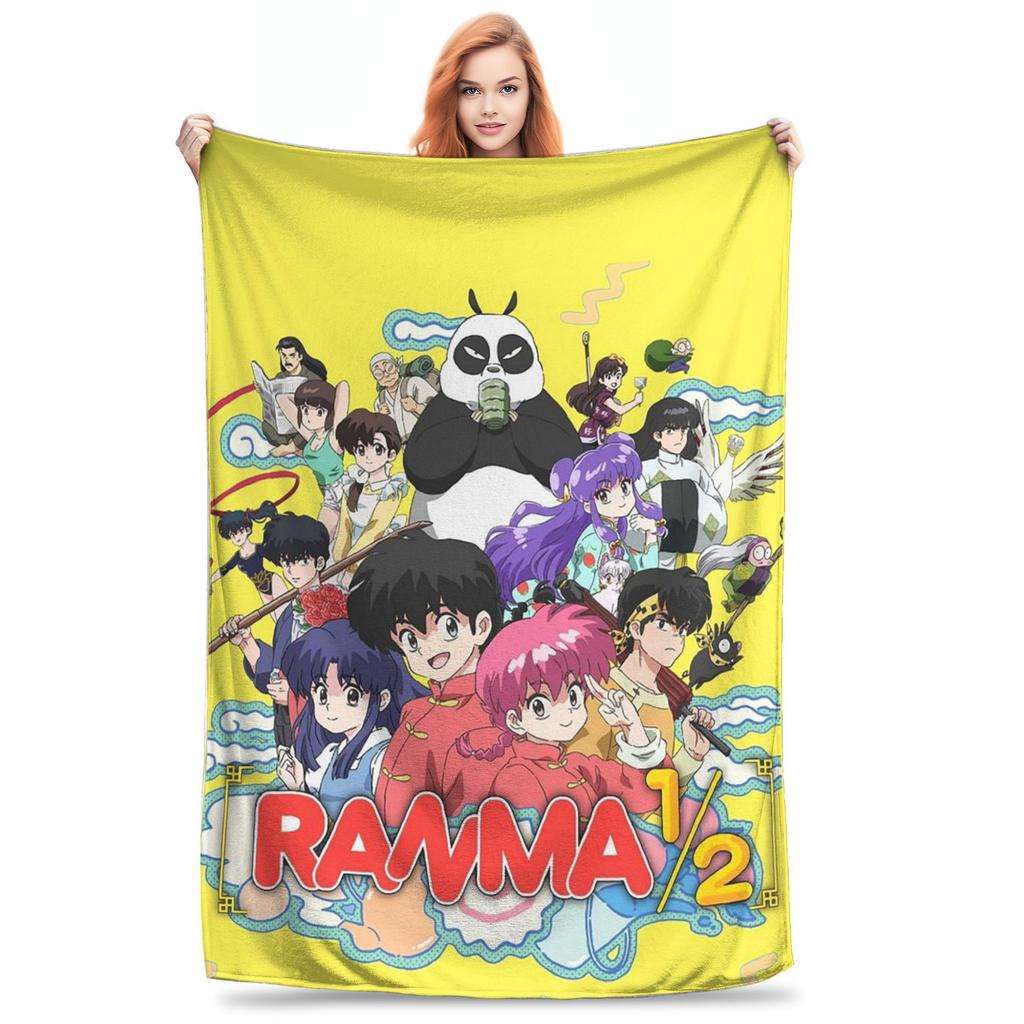 Пи-тян Рёга Потерянная Свинья Ranma 1⁄2 Приключенческая Комедия Одеяла Фланелевое Плед для Дивана для Спальни Офиса Покрывала Покрывало Одеяло