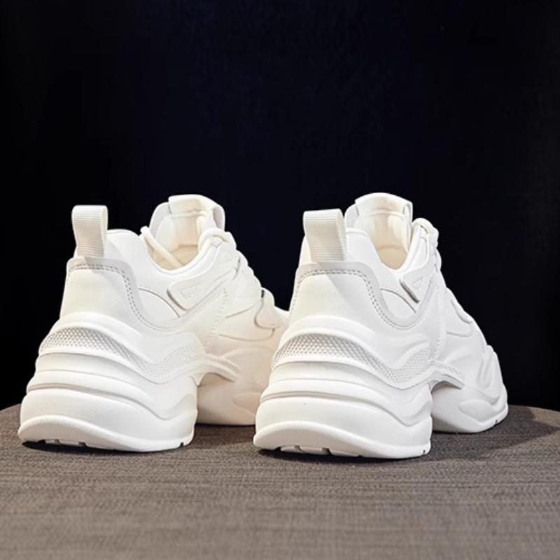 Модные женские туфли Daddy Shoes на толстой подошве 2024 года, новые весенние туфли небольшого роста, спортивные белые туфли на мягкой подошве, повседневные туфли на платформе для женщин