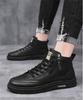 Men Boots Autumn High Top Leather Casual Shoes Fashion Cotton Shoes Flat Ankle Boots Business Outdoor Shoes Man Sneakers New