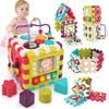 Multifunctional Fitting and Shape Matching Box, Baby Building Blocks Toy for 0-1 Year Olds, Bead Coaster, Looping, Early Development, Fingertip