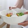 White Ceramic Bowl Large Salad Mixing Bowl Container For Restaurant