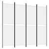 350214 vidaXL Room Divider 4 Panels White 200x180 Cm Fabric