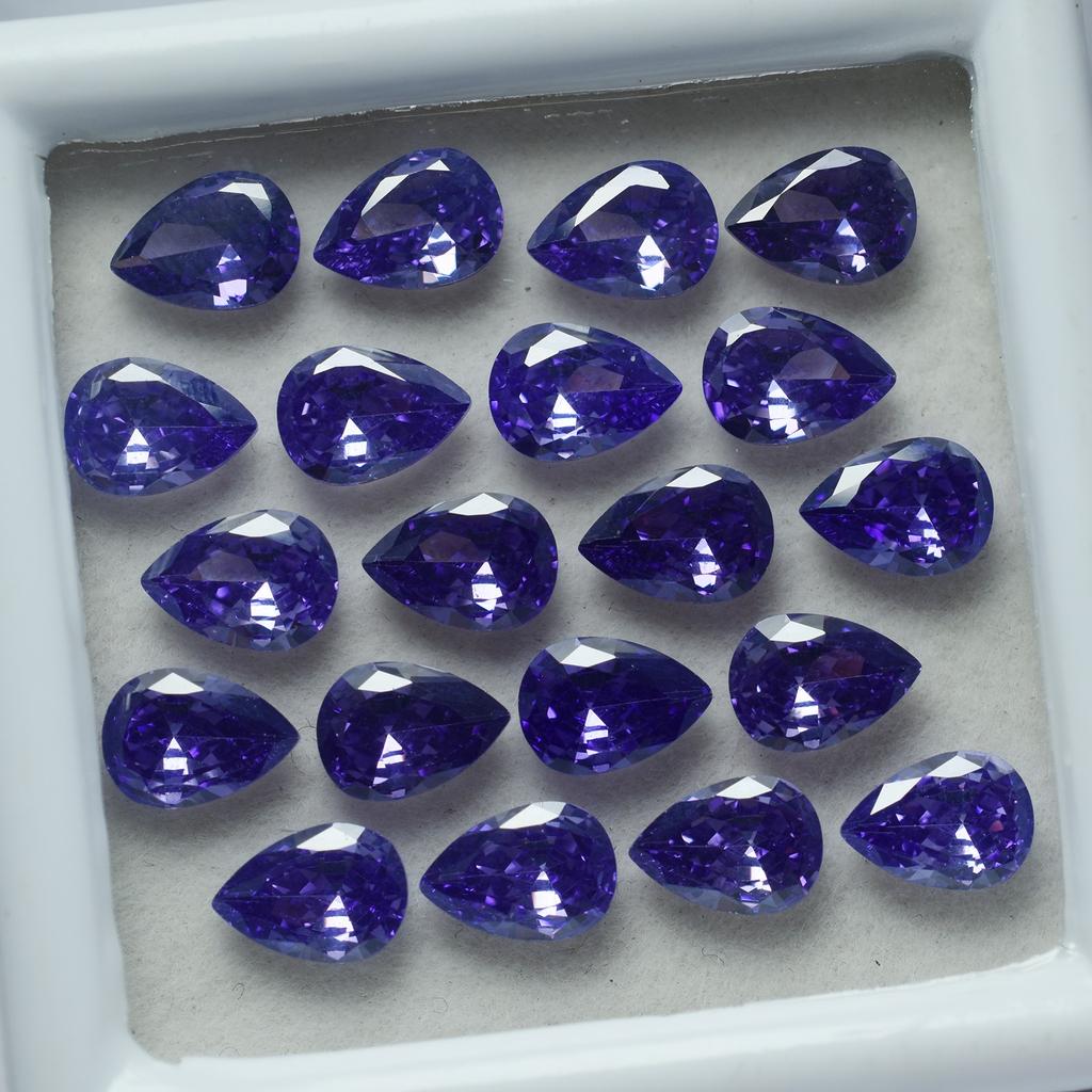 Natural Purple Tanzanite Loose Gemstone 15 pcs Pear Cut 6x4 mm for Jewelry Making and Crafts