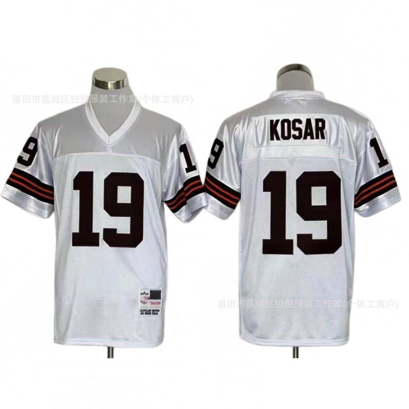 Retro Rugby Jersey Brown Team 19 32 Embroidered Short Sleeve Unisex Adult T-Shirt Fall Winter