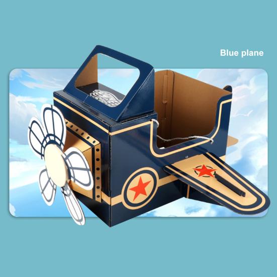 Cardboard Cosplay Toy Hands-on Skill Lovely Wearable Airplane Carton Cartoon Performance Costume Toy for Child