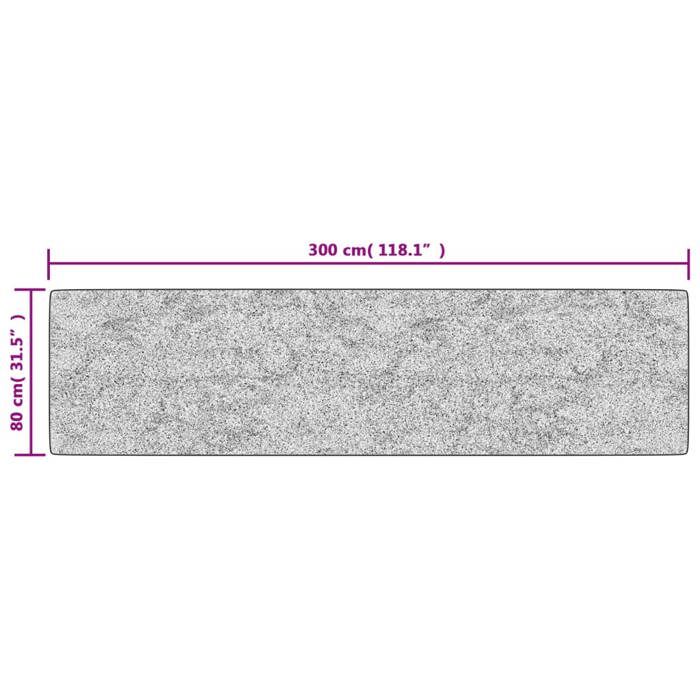 VidaXL Tapis lavable noir et blanc 80x300 cm antidérapant 136604
