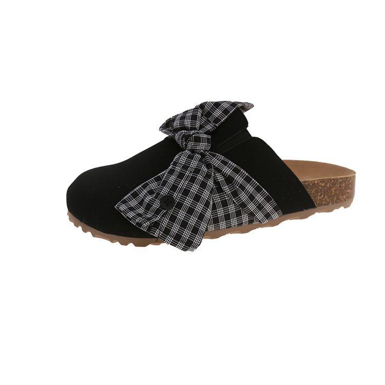 [Ushilai] Thick-bottomed Flat-bottomed Bag Head Slippers for Women's 2025 Summer New Non-slip Boken Semi-slippers