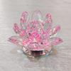 Money Vastu Fengshui Gifts Feng Shui Pink Crystal Lotus with Rotating Stand for Positive Energy, Gift Item, Good Luck, Prosperity