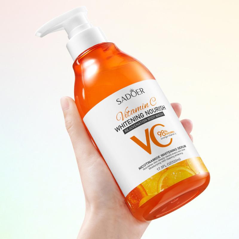 Гель для душа с витамином С 520 г SADOER отбеливающий увлажняющий очищающий гель для душа
