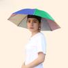 69cm Diameter Rainbow Advertising Hat Umbrella for Tea Picking, Large Head-Mounted Stall Umbrella