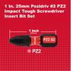 Набор бит для отвертки Geinxurn 1 дюйм Pozidriv #2 PZ2 Impact Tough, набор бит для отвертки из легированной стали S2