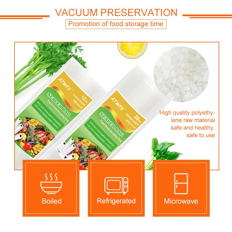 Вакуумный упаковщик, упаковочная машина с вакуумными упаковочными рулонами 12*500 см+20*500 см для пищевых продуктов