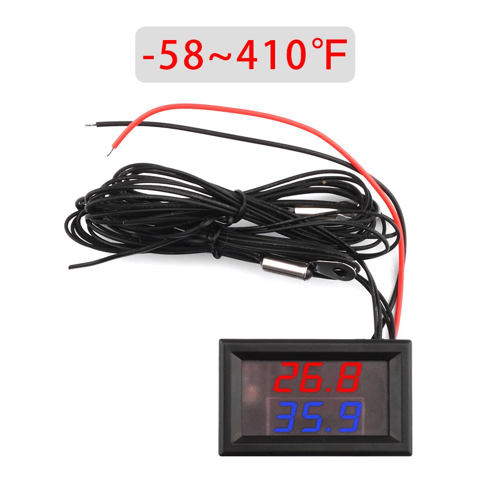 DC 4-28V 5V 12V 0,28 дюйма 0,28" Светодиодный Дисплей Двойной Красный Синий Зеленый Цифровой Датчик Температуры Термометр С Кабелем Зонда NTC
