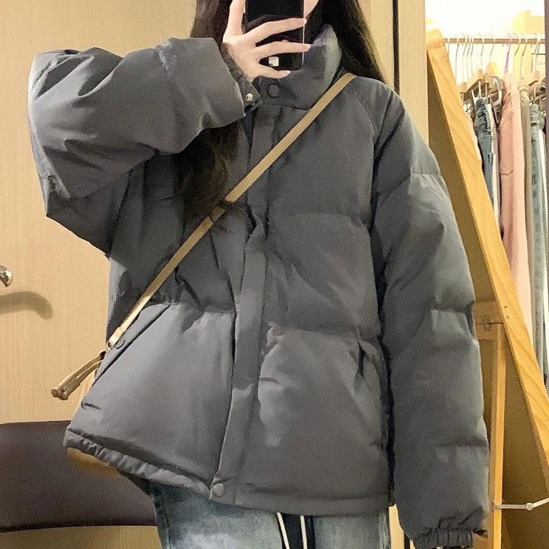 Белая утиная пуховая куртка с воротником-стойкой, женская короткая зимняя куртка 2024 года, новая модная куртка с маленькими буханками, утолщенная куртка