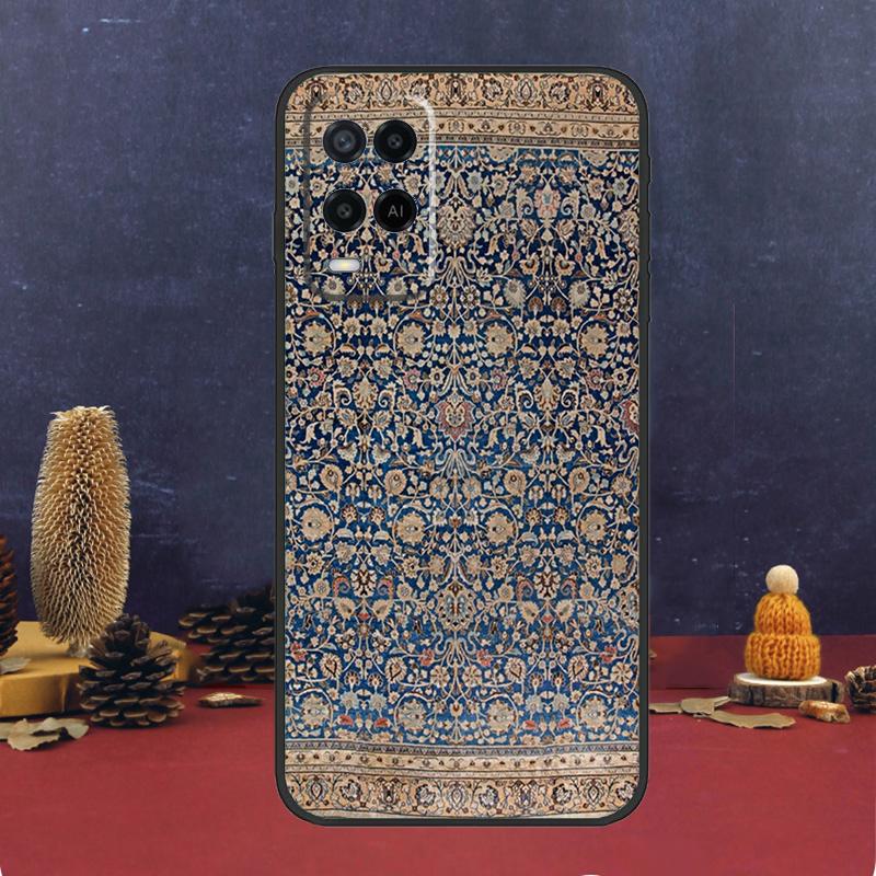 Persian Carpet Floral Pattern For OPPO A58 A78 A98 A15 A16 A17 A76 A96 A77 A52 A72 A5 A9 A79 A94 A74 A57S A53S A54S Case