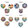 Flowers 5D DIY Diamond Painting Dots Pendant Rhinestone Diamond Art Pendants Diamond Painting Hanging Pendant for Wall Window