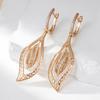 Vintage Ethnic Long Dangle Earrings For Women Exquisite White Zircon Gold Color Wedding Earrings Party Jewelry Gifts