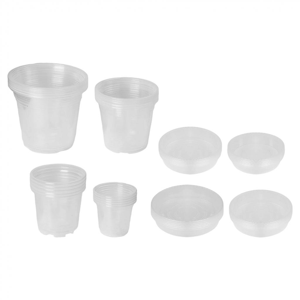 Clear Plant Pots 20 Pack With Saucers For Healthy Plant Growth 4 7 Inch