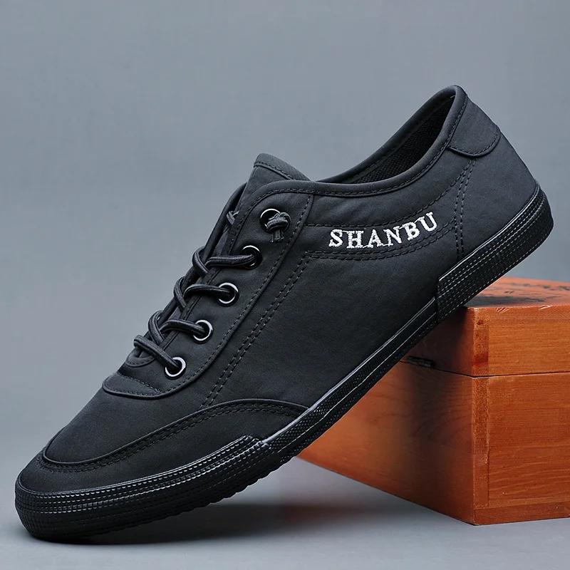 Большие размеры 46 Мужские повседневные кроссовки из вулканизированной ткани для ходьбы Молодежные легкие дышащие мужские кроссовки для бега на плоской подошве со шнуровкой Теннисные туфли