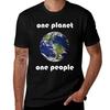 One Planet One People T-Shirt Man T Shirts Cotton Funny T Shirts Man Graphic T Shirts for Man T-Shirt