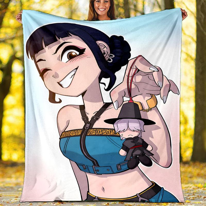 1pc KPop ZOEY1 Theme Blanket - Digital Print, Polyester, Cozy for All Seasons, Perfect for Outdoor, Camping, and Travel