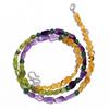 Natural Amethyst Citrine Peridot Gemstone Smooth Beads Necklace 17" UB-4467 UB-4467