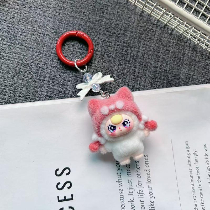 Cute Plush Keychains Party Gifts Kawaii Keychain Phone Chain New Year Xmas Party Favors Gift Baby Face Cute Aesthetic Keychain