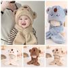 Коралловый флис Капибара пушистая шапка повседневная детская зимняя шапка детский комплект шапка шарф протектор для ушей
