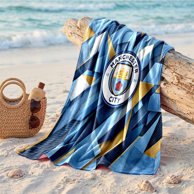 Manchester City Print Microfiber Beach Towel Quick Dry Absorbent Large Towel For Beach Swimming Travel