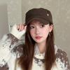 Vintage corduroy equestrian flat hat for women, new British style fashionable face-enhancing newsboy hat, baseball cap