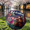 Custom Name Personalized Masha and the Bear Print Umbrella, Auto Open Close, 8‑Rib Sturdy Frame, Commute Camping Hiking Use, Birthday Gift