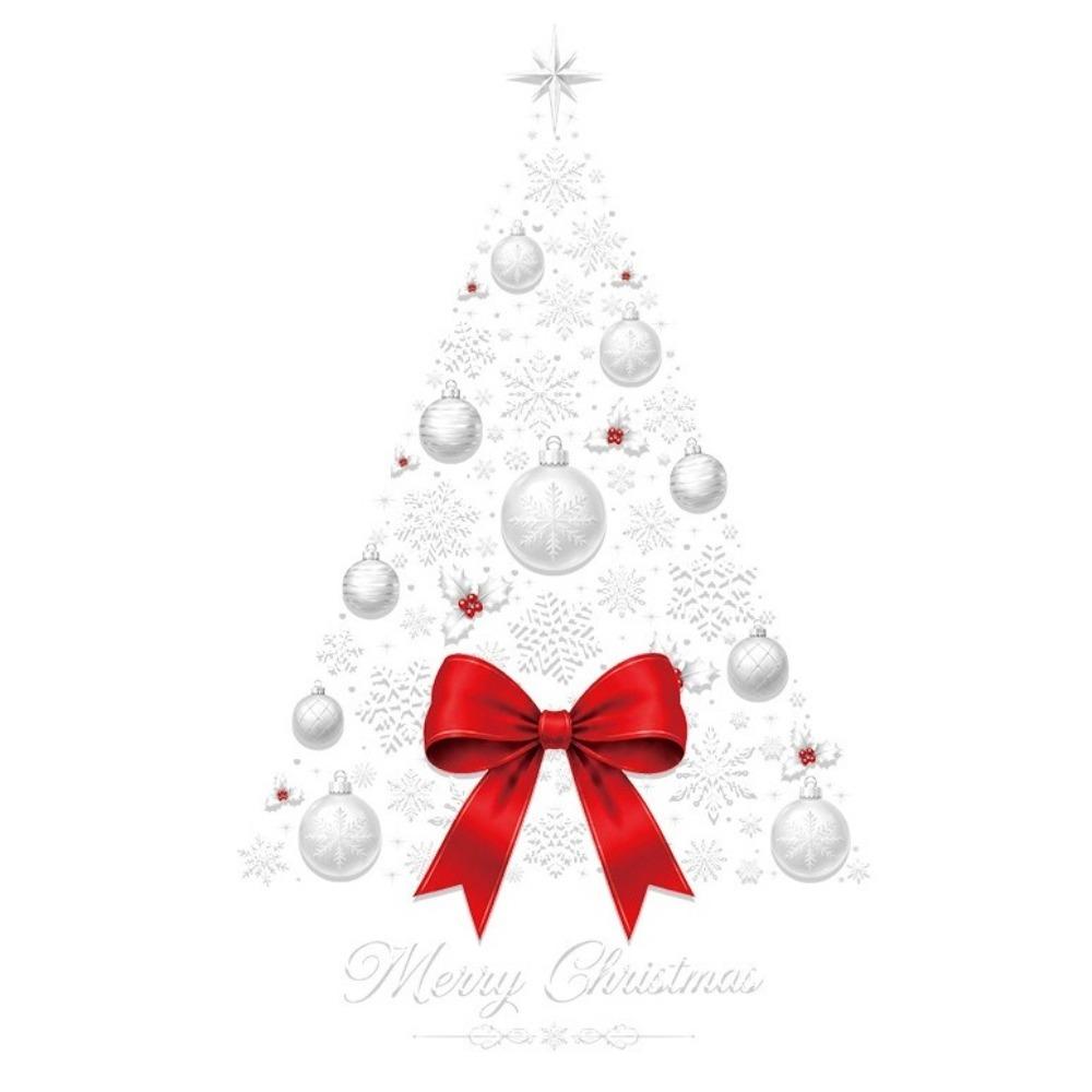 Red Bow Snowflake Window Sticker Static Cling Xmas Tree Glass Sticker Party Decoration