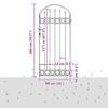 ASSEN Fence Post 200 x 88 x 14 cm Steel Gray Lockable