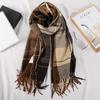 Plaid Long Scarf Winter Warm Cashmere Women Pashmina Foulard Bandana Scarves Female Luxury Hijab Tassel Shawl Wraps 2023 Pareo